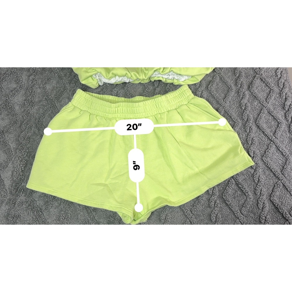 Bucketlist Bubble Sleeve Scuba Short Set Green - Picture 2 of 7